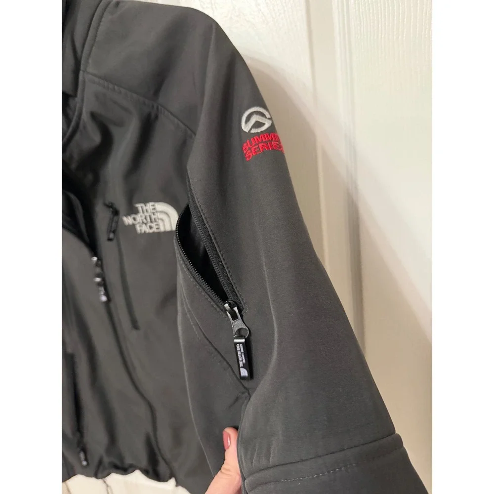 The North Face Summit Series Mens Softshell Jacket Gray Full Zip Fleece Lined M‎